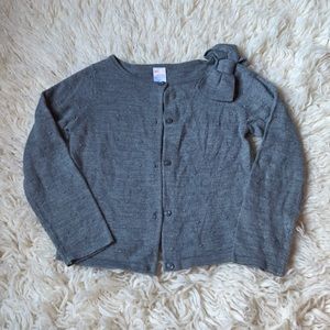 Textured Gray Cardigan with Bow Sz M